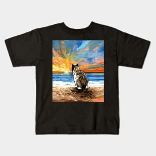 Beach Days - Snowshoe Cat Kids T-Shirt